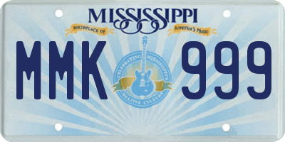 MS license plate MMK999