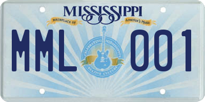 MS license plate MML001