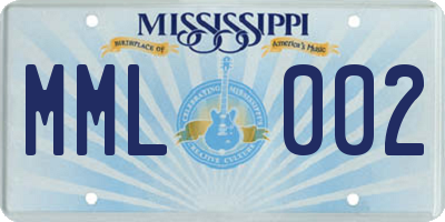MS license plate MML002