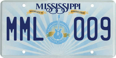 MS license plate MML009