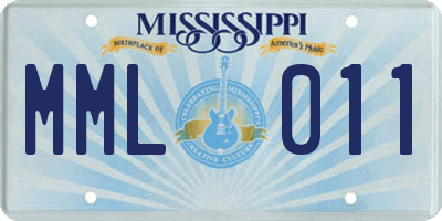 MS license plate MML011