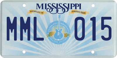 MS license plate MML015