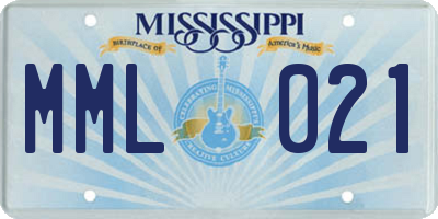 MS license plate MML021