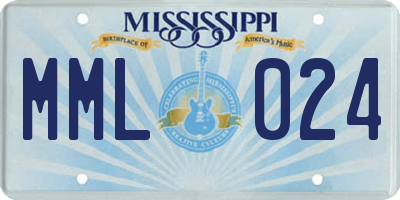 MS license plate MML024