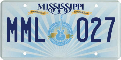 MS license plate MML027