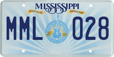 MS license plate MML028