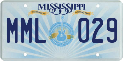 MS license plate MML029