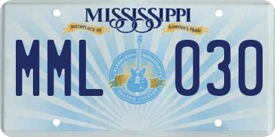 MS license plate MML030