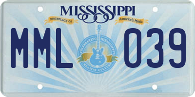 MS license plate MML039