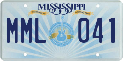 MS license plate MML041