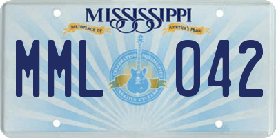 MS license plate MML042