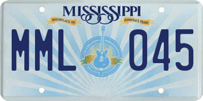 MS license plate MML045