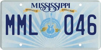 MS license plate MML046