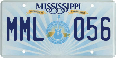 MS license plate MML056