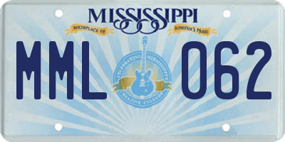 MS license plate MML062