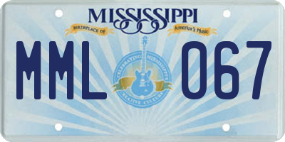 MS license plate MML067