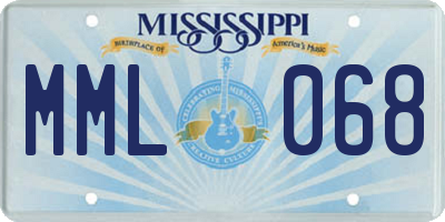 MS license plate MML068