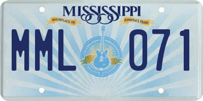 MS license plate MML071