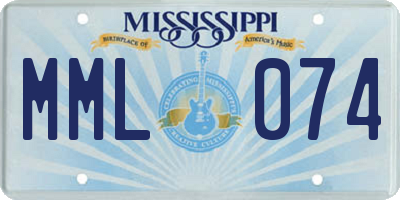 MS license plate MML074