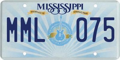MS license plate MML075