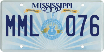 MS license plate MML076