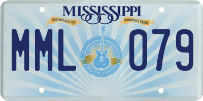 MS license plate MML079