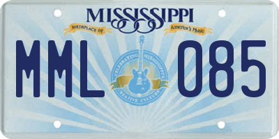 MS license plate MML085