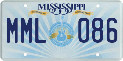 MS license plate MML086