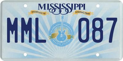 MS license plate MML087