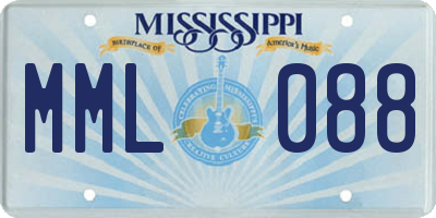 MS license plate MML088