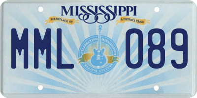 MS license plate MML089