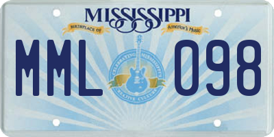MS license plate MML098