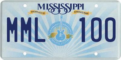 MS license plate MML100