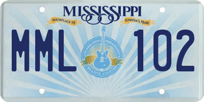 MS license plate MML102