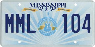 MS license plate MML104