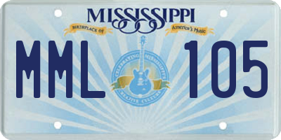 MS license plate MML105