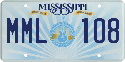 MS license plate MML108