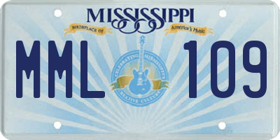 MS license plate MML109