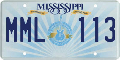 MS license plate MML113