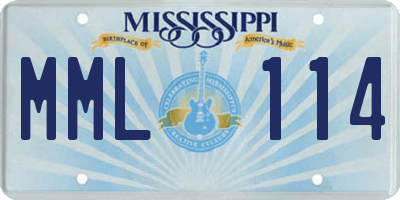MS license plate MML114