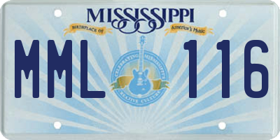 MS license plate MML116