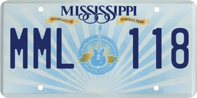 MS license plate MML118