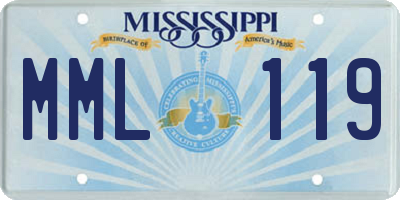 MS license plate MML119