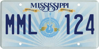 MS license plate MML124