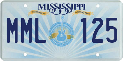 MS license plate MML125