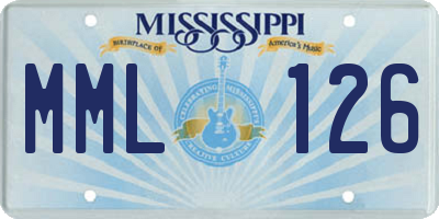 MS license plate MML126