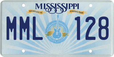 MS license plate MML128