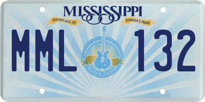 MS license plate MML132