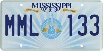 MS license plate MML133