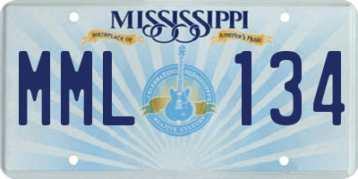 MS license plate MML134